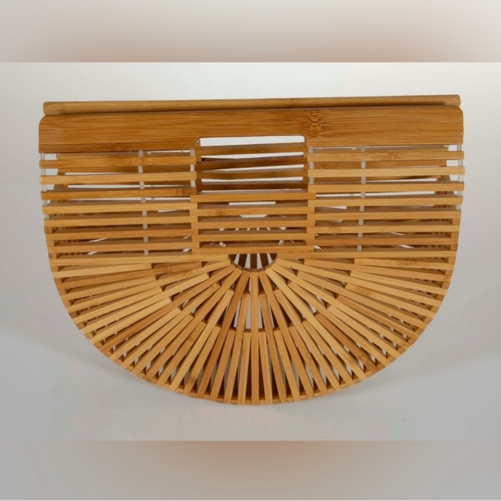 Chic Bamboo Semi-Circle Handbag - Picture 2 of 4